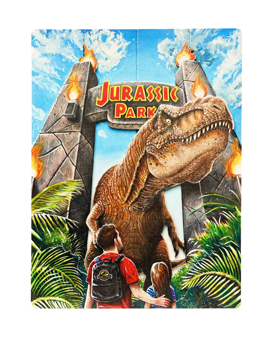 Jurassic Park WoodArts 3D Holzdruck Rex Attack 30 x 40 cm