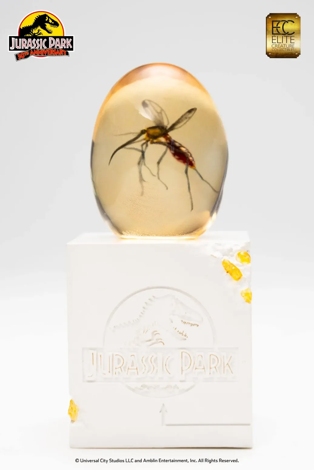Jurassic Park Statue Elephant Mosquito in Amber 10 cm