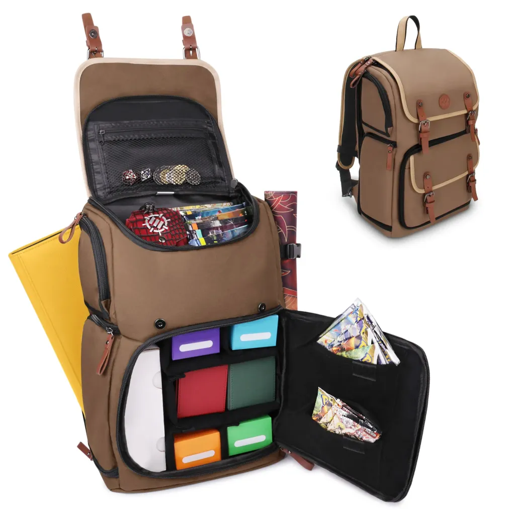 Enhance TCG Series Trading Card Backpack Designer Edition Tan Full-size