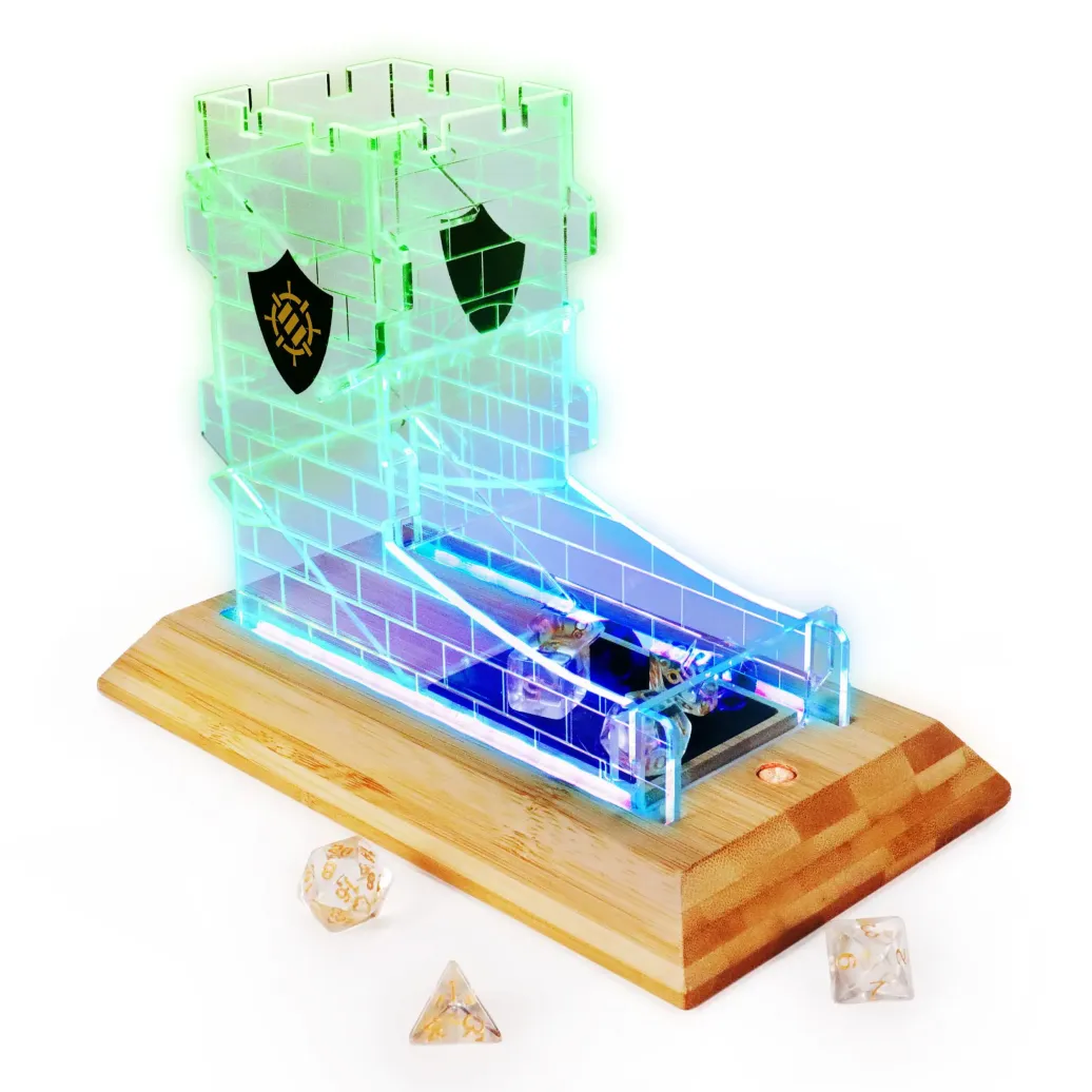 Enhance Tabletop Series LED Würfelturm mit Würfel Set Clear