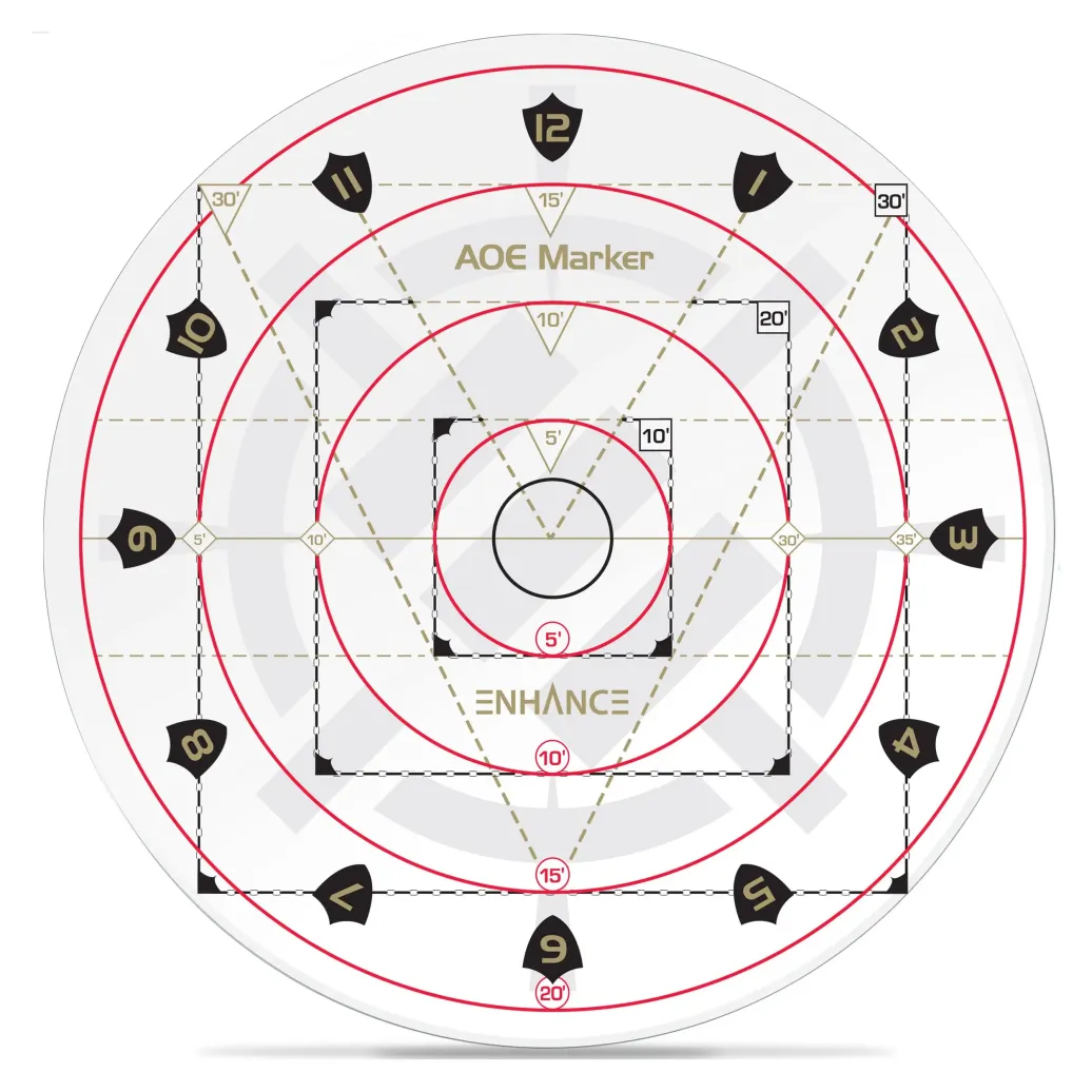 Enhance RPG Series 30ft Spell AoE Damage Template