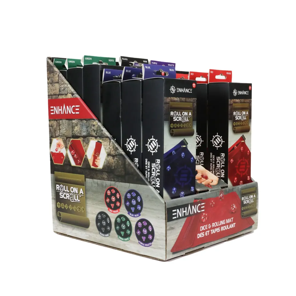 Enhance Tabletop Roll on a Scroll Würfeltasche mit Würfel Sortiment (15)