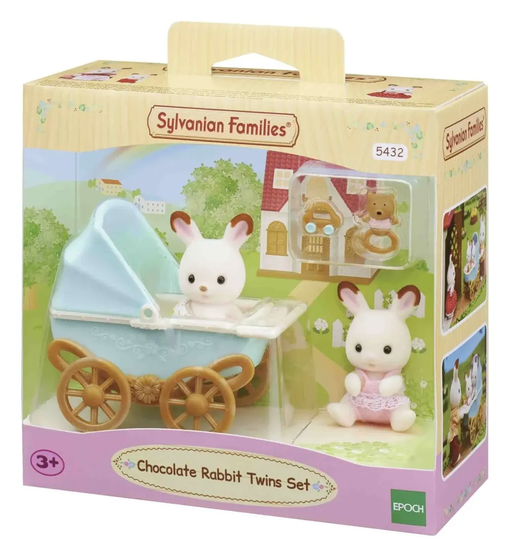 Sylvanian Families: Schokoladenhasen Zwillinge mit Kinderwagen Set