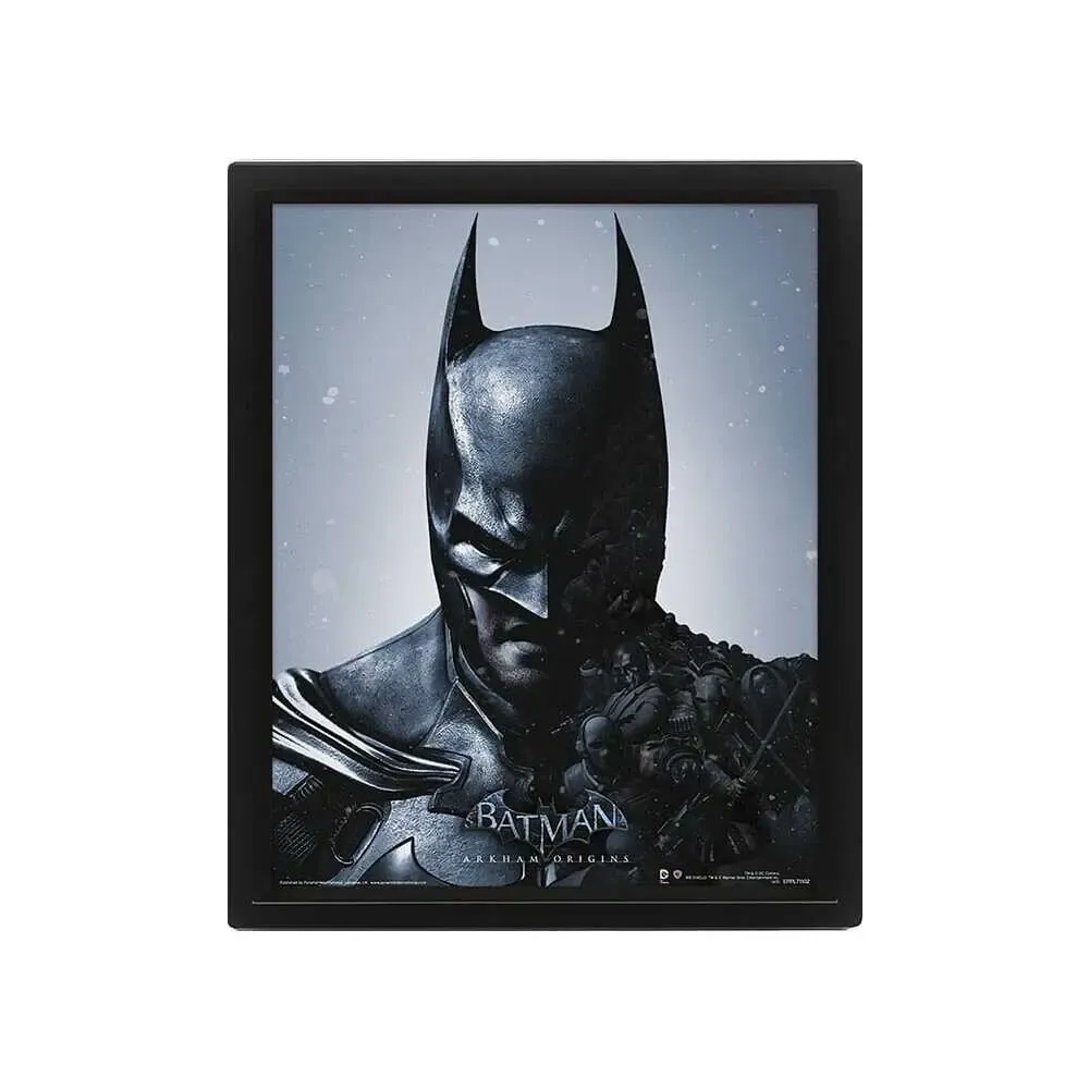 Batman Arkham Origins 3D-Effekt Poster Set im Rahmen Batman vs. Joker 26 x 20 cm (3)