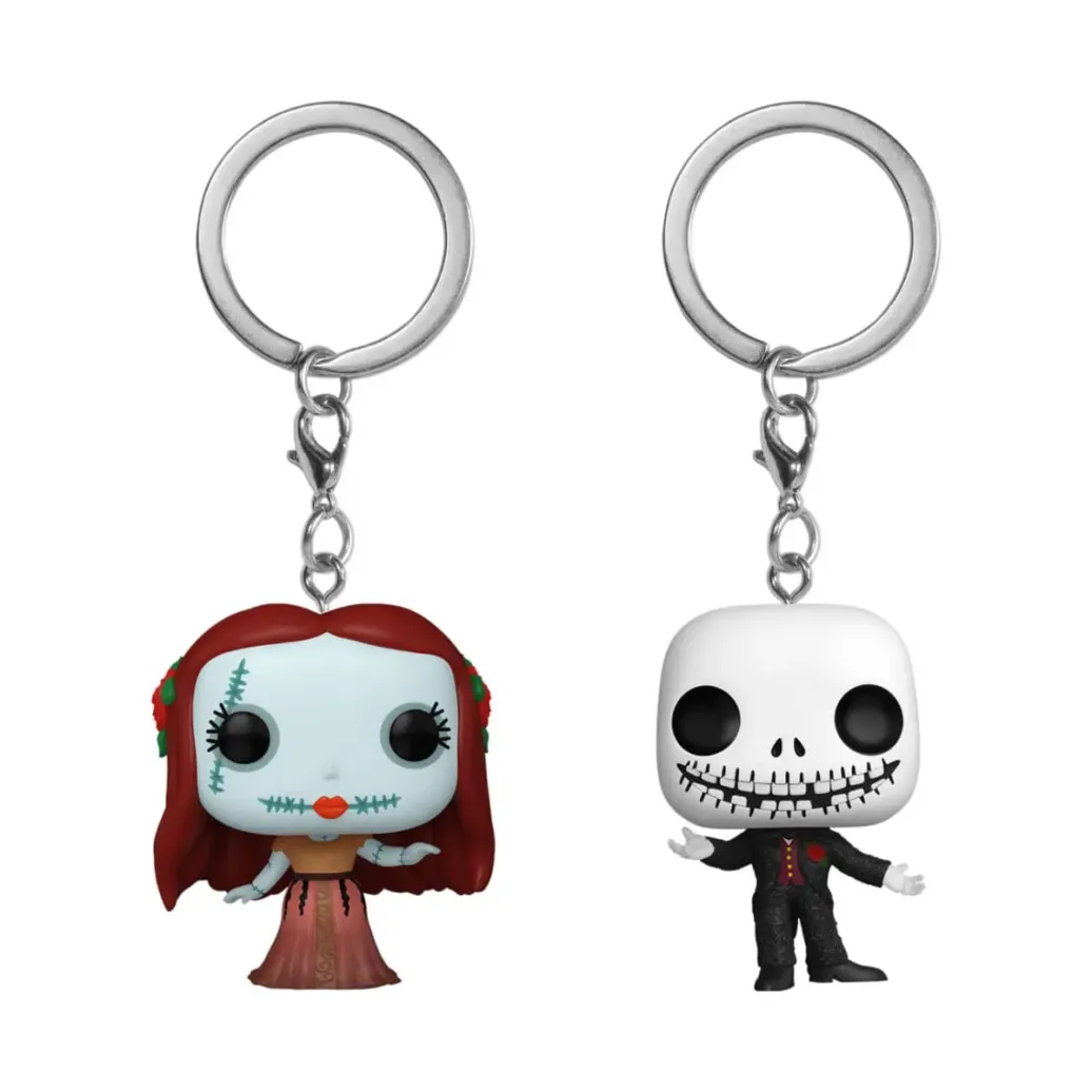 Nightmare before Christmas POP! Vinyl Schlüsselanhänger 2er-Pack Holiday Jack & Sally 4 cm