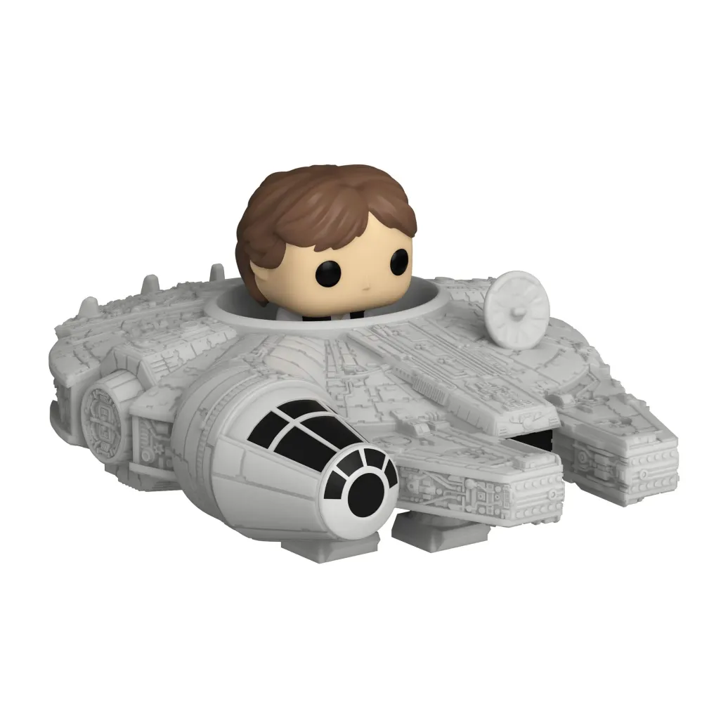 Star Wars Bitty POP! Rides Vinyl Figur Display Han Solo w/Millenium Falcon 2,5 cm