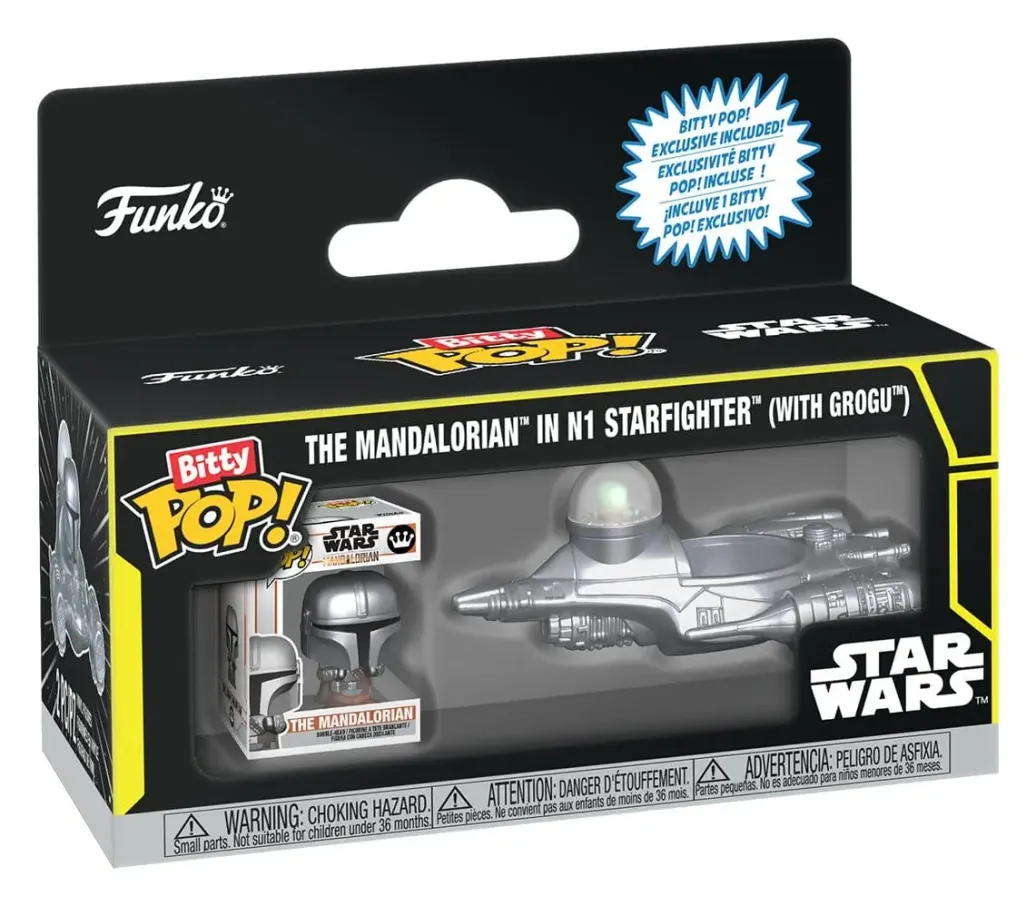 Star Wars Bitty POP! Ride Vinyl Figur N1 w/Mando 2,5 cm 