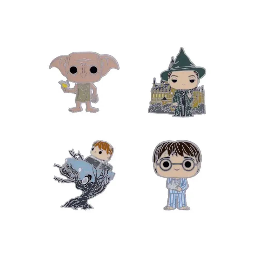 Harry Potter POP! Pin Ansteck-Pins 4er-Set HP Anniversary Chamber of Secrets 10 cm