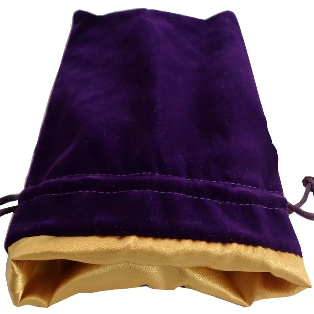 FanRoll Würfelbeutel Velvet Purple with Golden Satin Large 