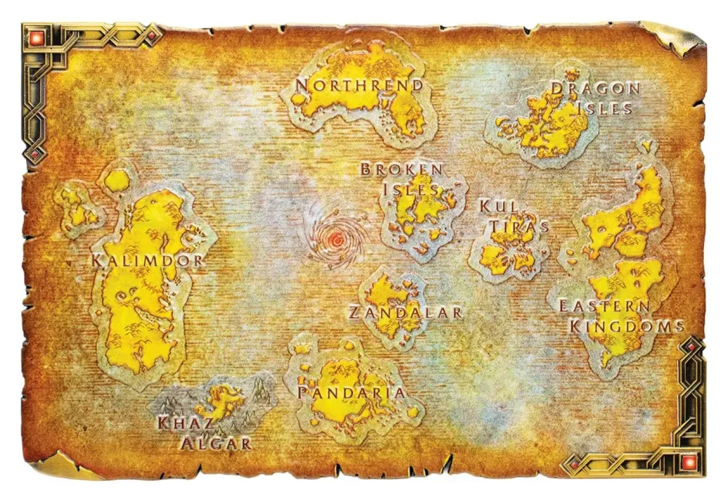 World of Warcraft Replik Metal Map of Azeroth Limited Edition 12 x 18 cm
