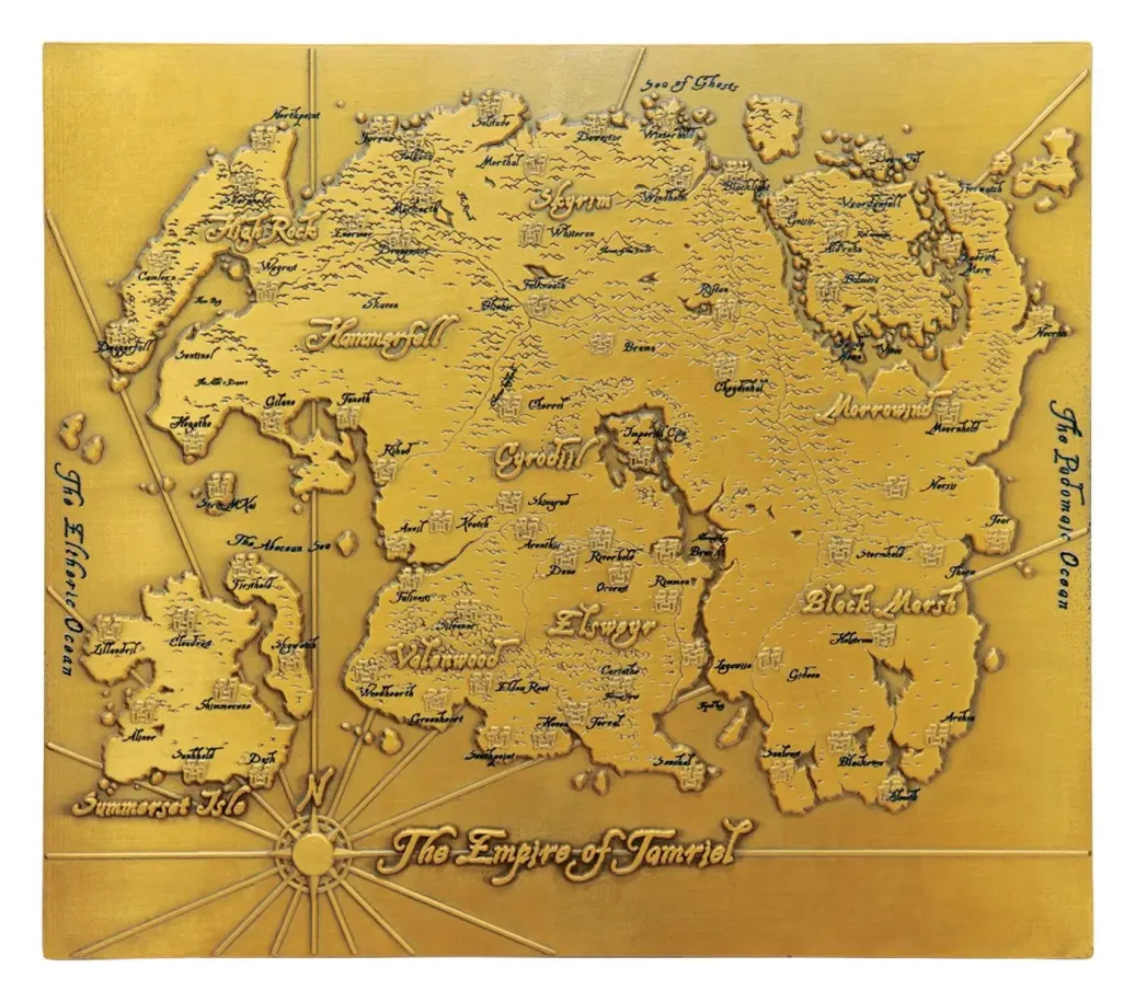 The Elder Scrolls Replik Metal Map of Tamriel Limited Edition 15 x 13 cm