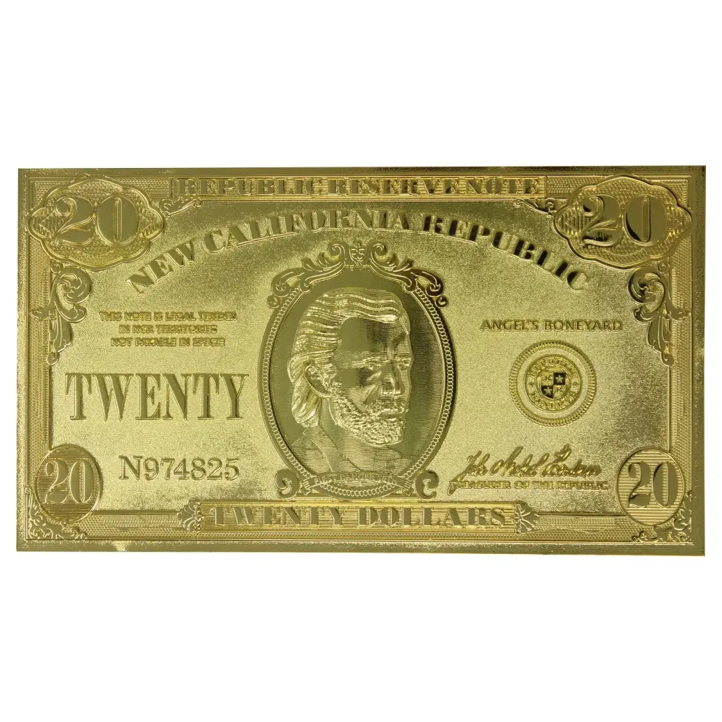 Fallout: New Vegas Replik New California Republik 20 Dollar Bill (vergoldet)
