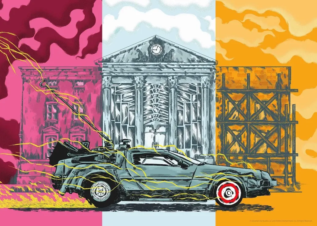 Zurück in die Zukunft Kunstdruck Choper Nawers DeLorean Limited Edition 42 x 30 cm