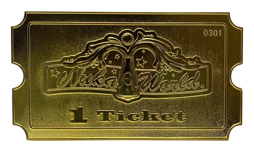 Fallout Replik Nuka World Ticket (vergoldet)