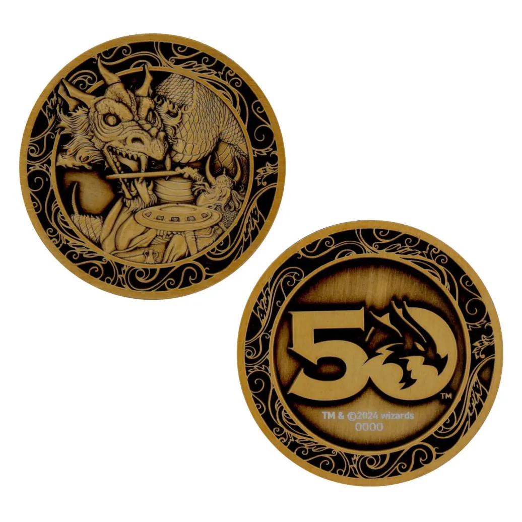 Dungeons & Dragons Sammelmünze 50th Anniversary Antique Gold Edition 4 cm       