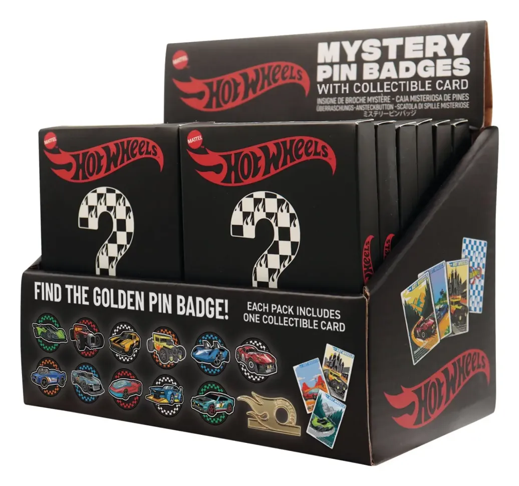 Hot Wheels Mystery Ansteck-Pins Blind Box Display (12)