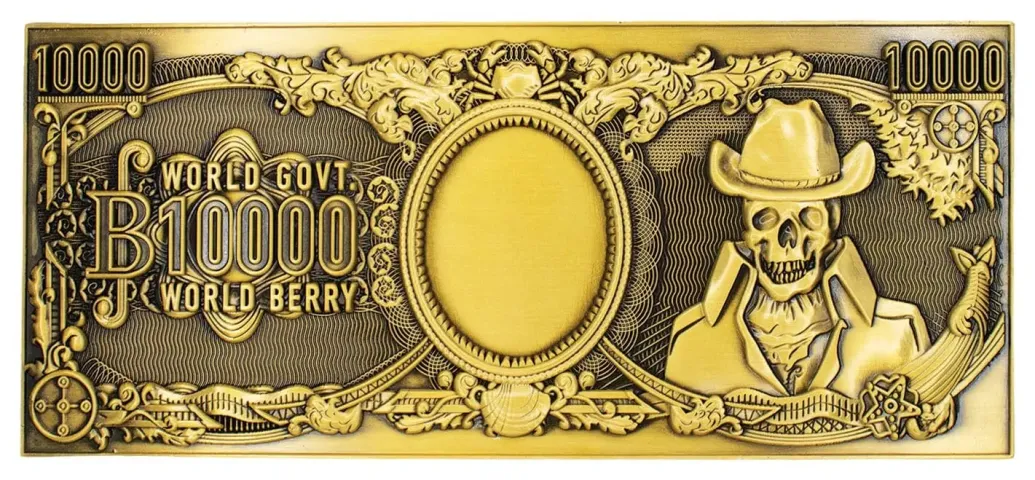 One Piece Replik 10.000 World Berry Metall-Banknote 6 x 15 cm