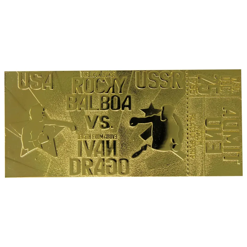 Rocky IV Replik East vs. West Fight Ticket (vergoldet)