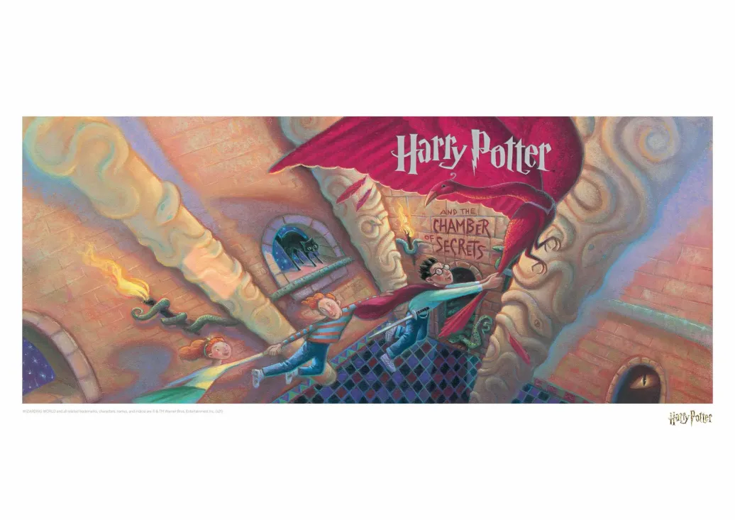 Harry Potter Kunstdruck Chamber of Secrets Book Cover Artwork Limited Edition 42 x 30 cm