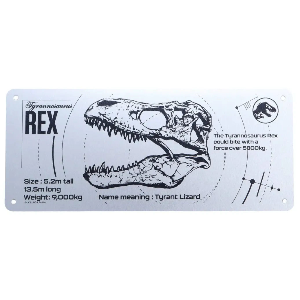 Jurassic Park Blechschild T-Rex Schematic