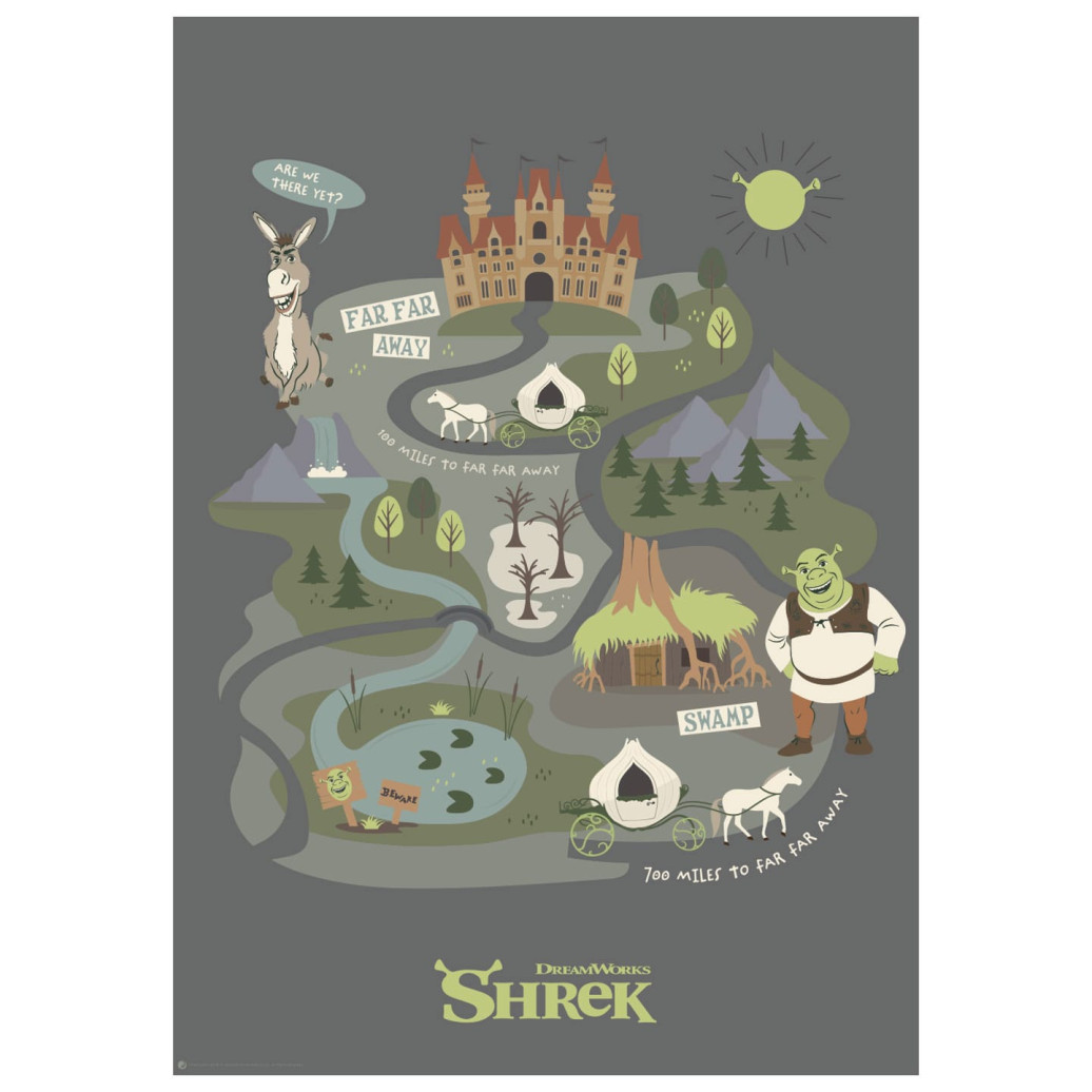 Shrek Kunstdruck Journey to Far Far Away Limited Edition 42 x 30 cm