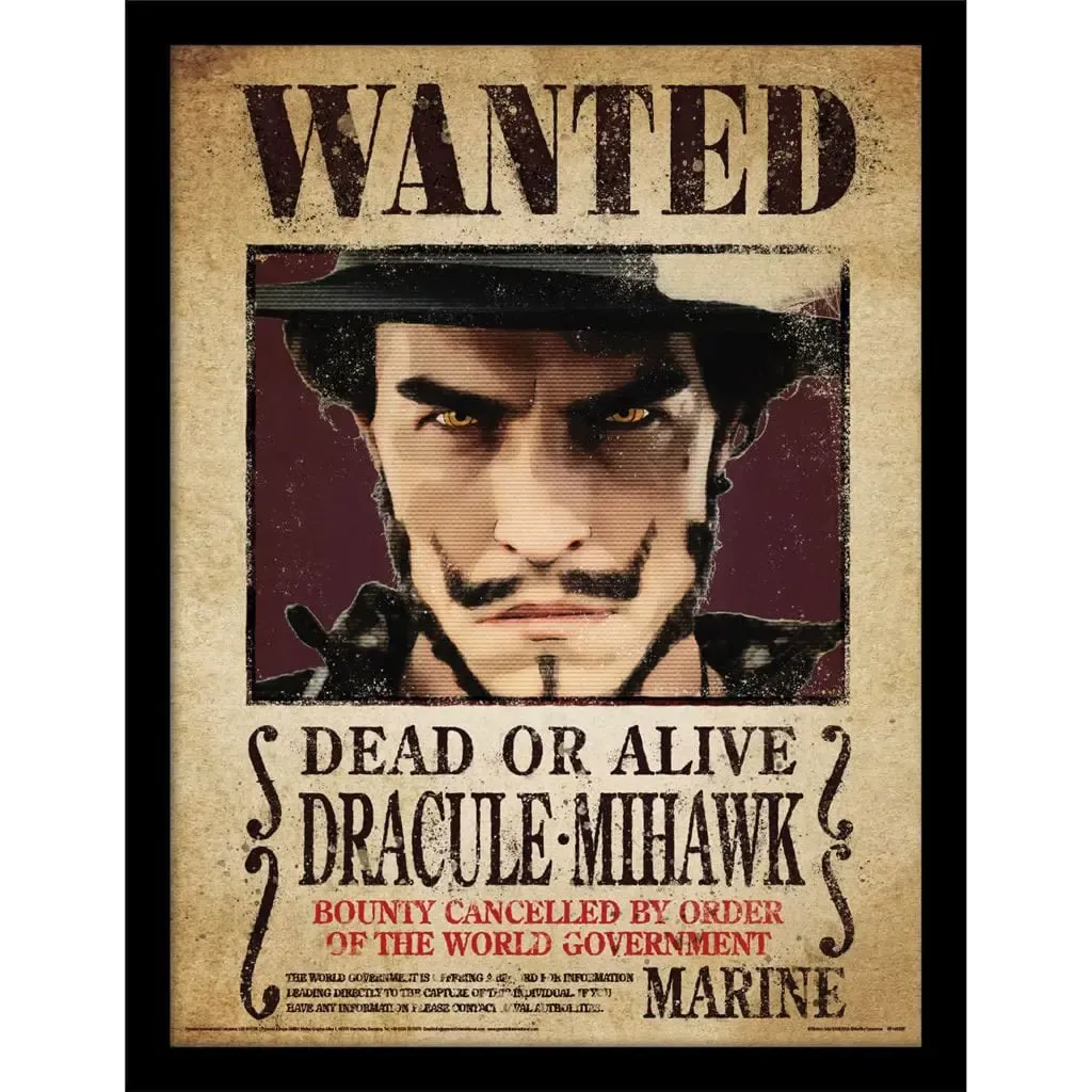 One Piece Collector Print Poster im Rahmen Mihawk Wanted