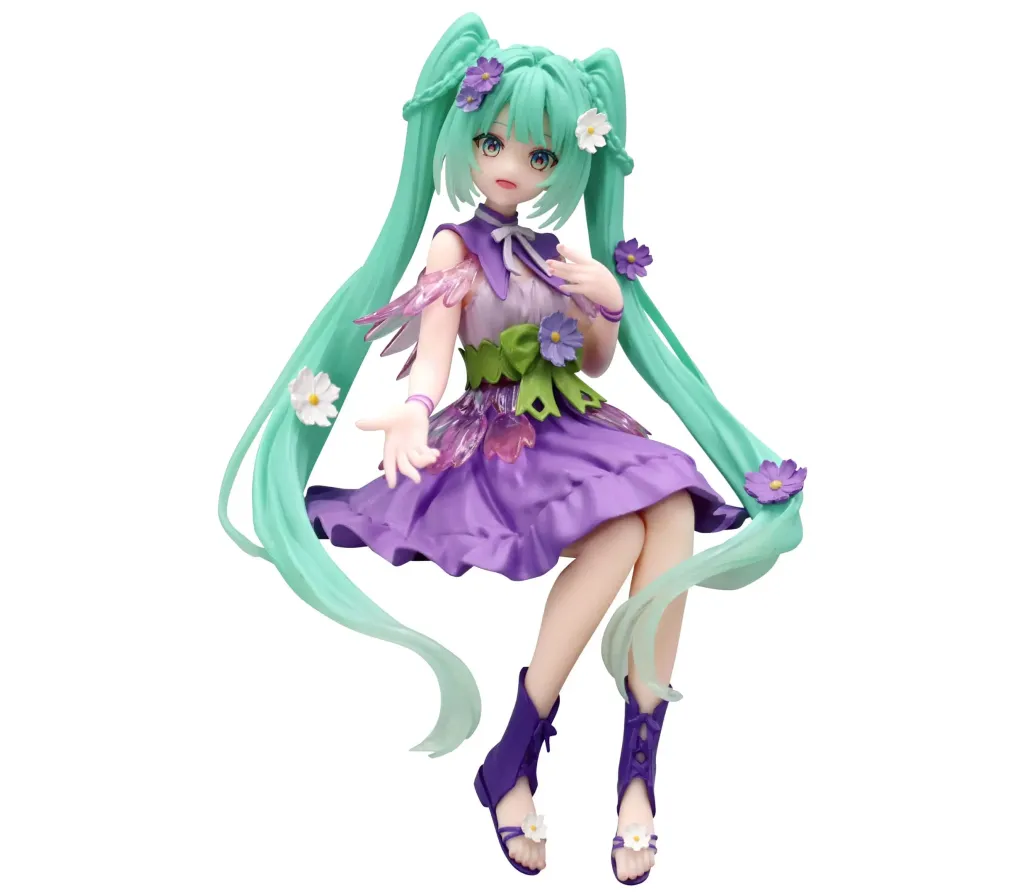 Hatsune Miku Noodle Stopper PVC Statue Flower Fairy Cosmos Purple Color Ver. 14 cm