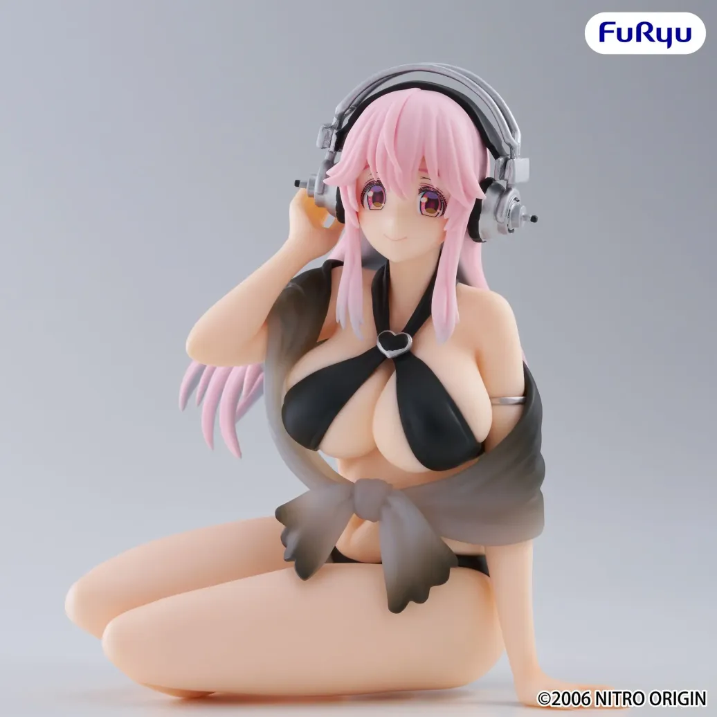 Super Sonico Noodle Stopper PVC Statue Super Sonico Swimsuit Black Color Ver. 10 cm 