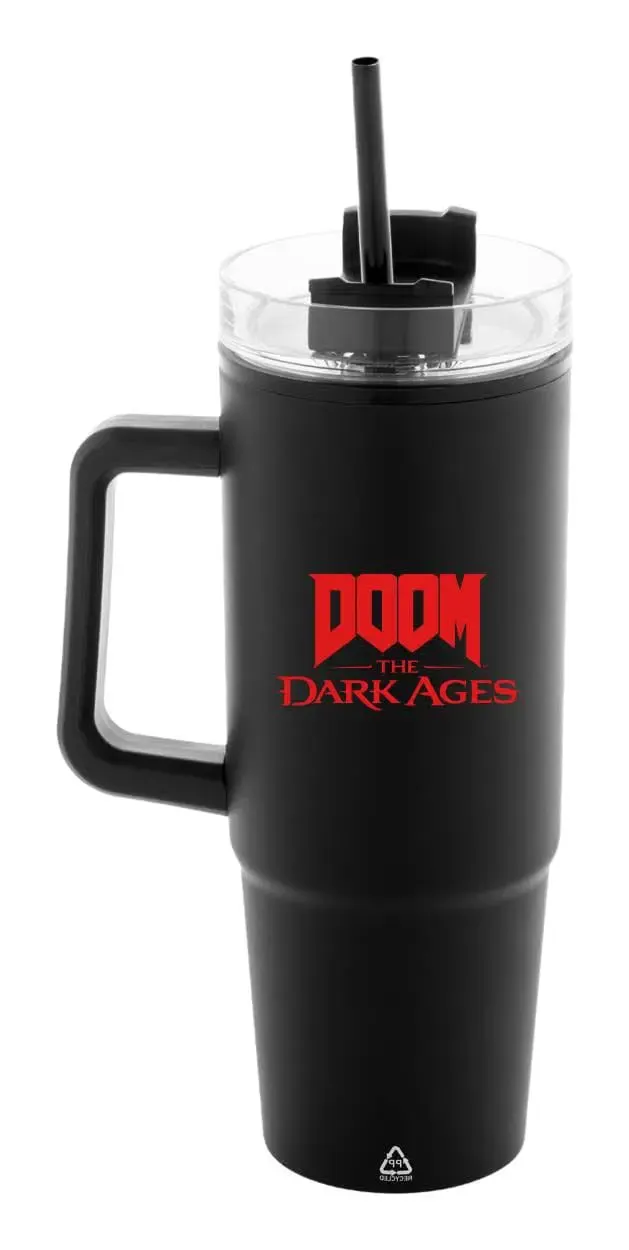 Doom The Dark Ages Thermobecher mit Trinkhalm Shield 1180 ml