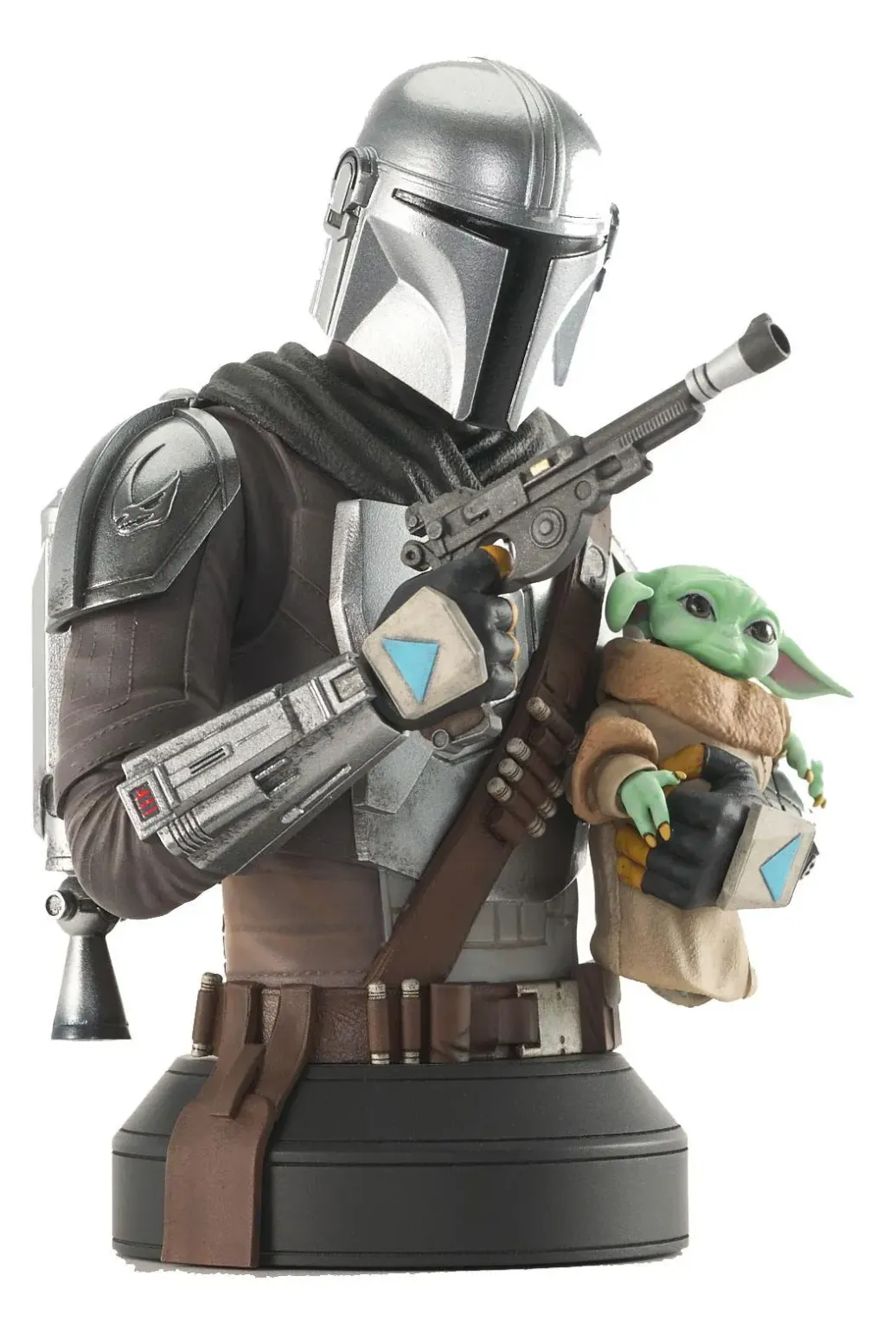 Star Wars: The Mandalorian Büste 1/6 The Mandalorian with Grogu 15 cm