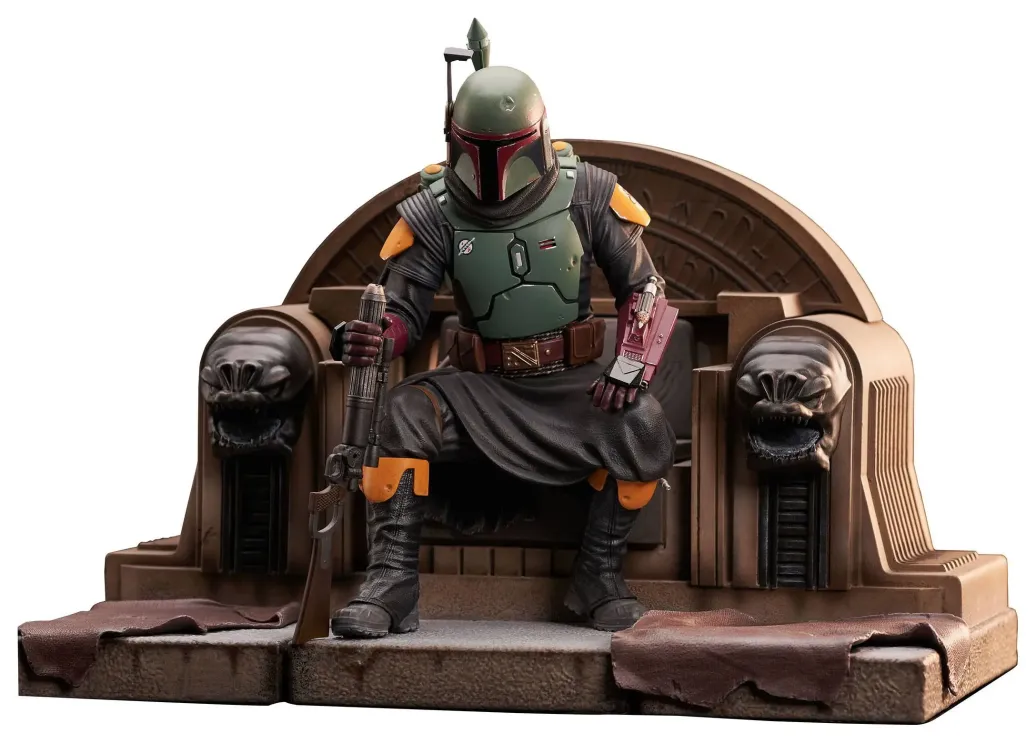 Star Wars: The Mandalorian Boba Fett on Throne Premier Collection Statue 24 cm