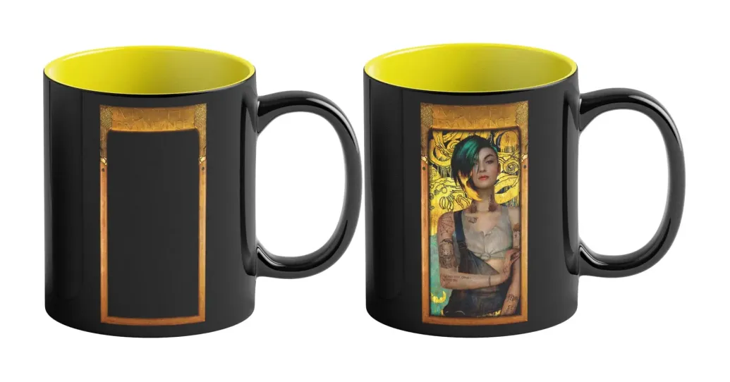 Cyberpunk 2077 Game Art Chronicles Tasse mit Thermoeffekt Judy inspired by Gustav Klimt 450 ml