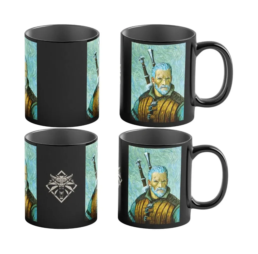 The Witcher III: Wild Hunt Game Art Chronicles Tasse mit Thermoeffekt Geralt inspired by Vincent van Gogh 450 ml