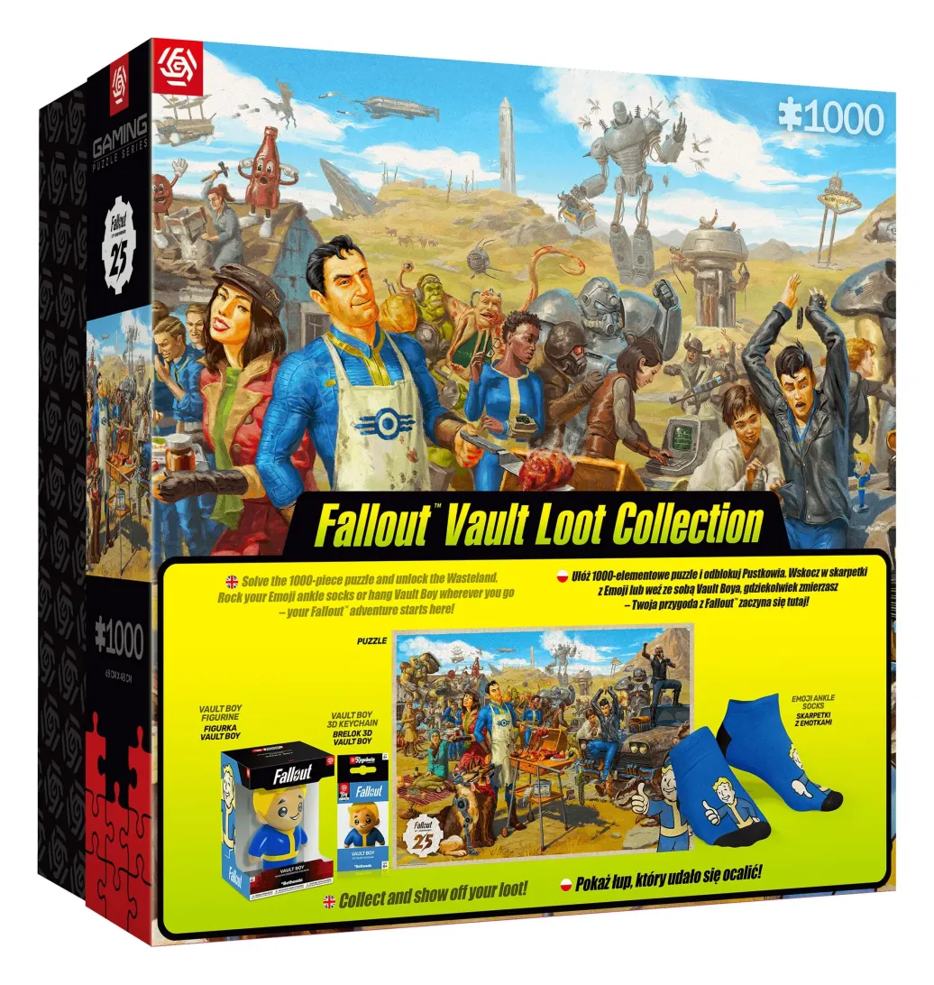 Fallout Geschenkset Fallout Vault Loot Collection (Puzzle, Socken, Figur & Schlüsselanhänger)