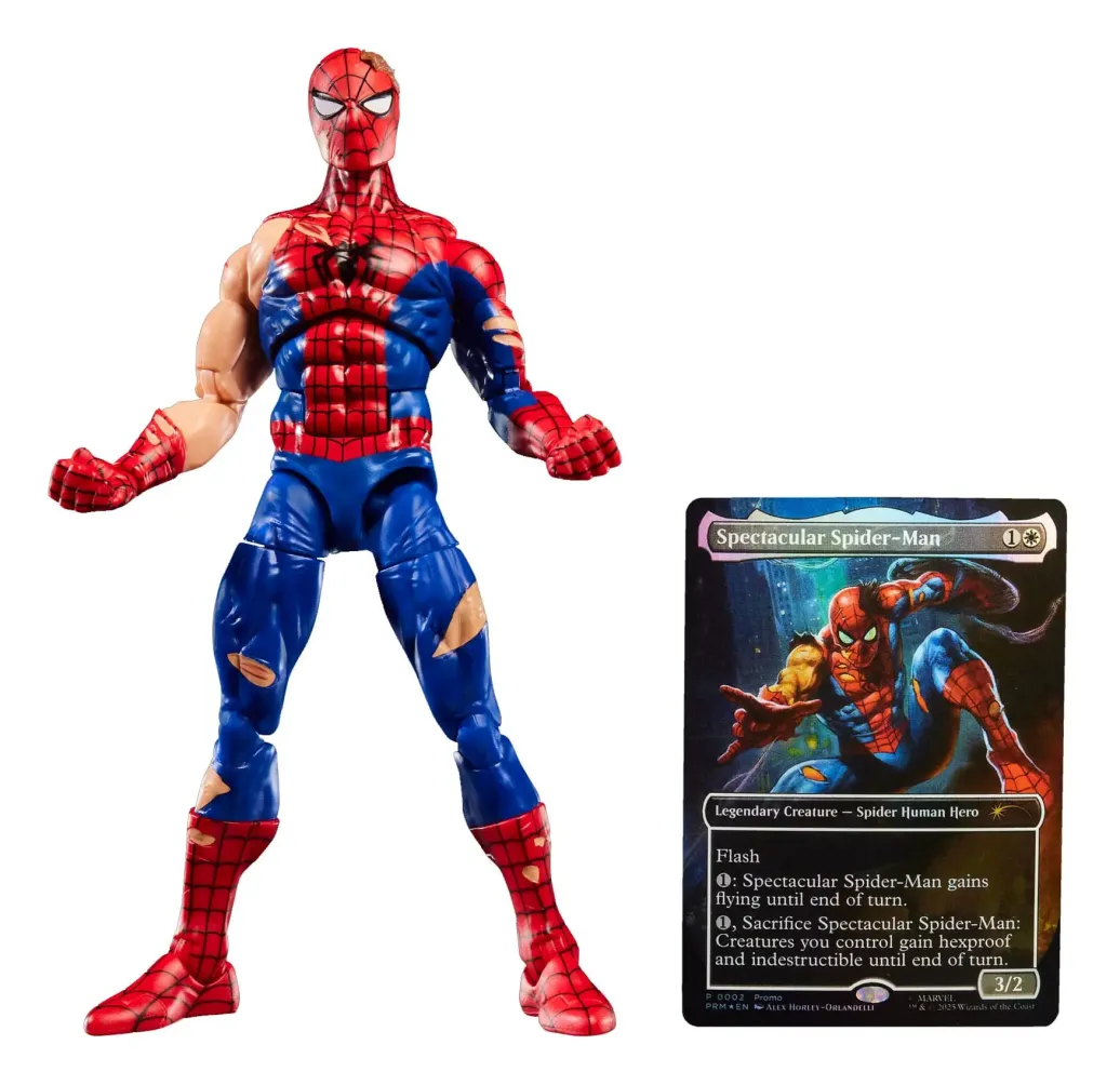 Marvel Legends Magic: The Gathering Actionfigur Battle-Damaged Spider-Man (plus exklusive Foil-Karte) 15 cm