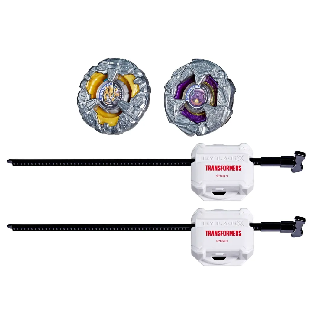 Beyblade X und Transformers Collab Bumblebee 3-60GP vs. Shockwave 5-80O