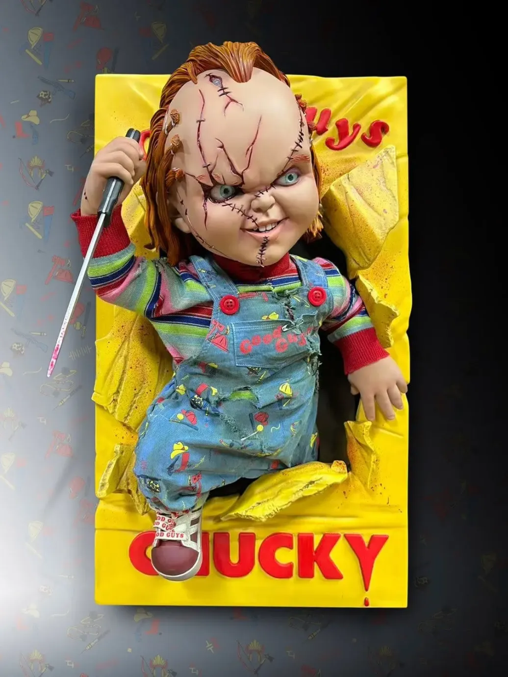 Chucky Wand-Skulptur 1/1 Bride of Chucky 43 x 46 x 76 cm     