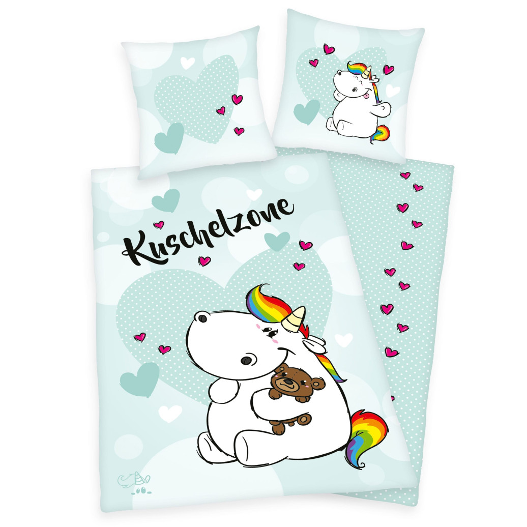 Pummeleinhorn Bettwäsche Kuschelzone 135 x 200 cm / 80 x 80 cm