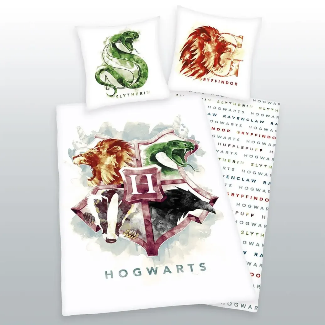 Harry Potter Bettwäsche Hogwarts Gryffindor & Slytherin 135 x 200 cm