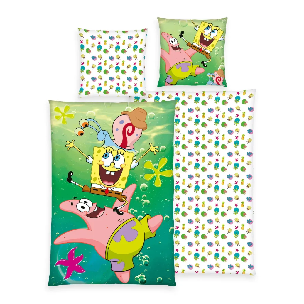 Spongebob Schwammkopf Bettwäsche 135 x 200 cm / 80 x 80 cm