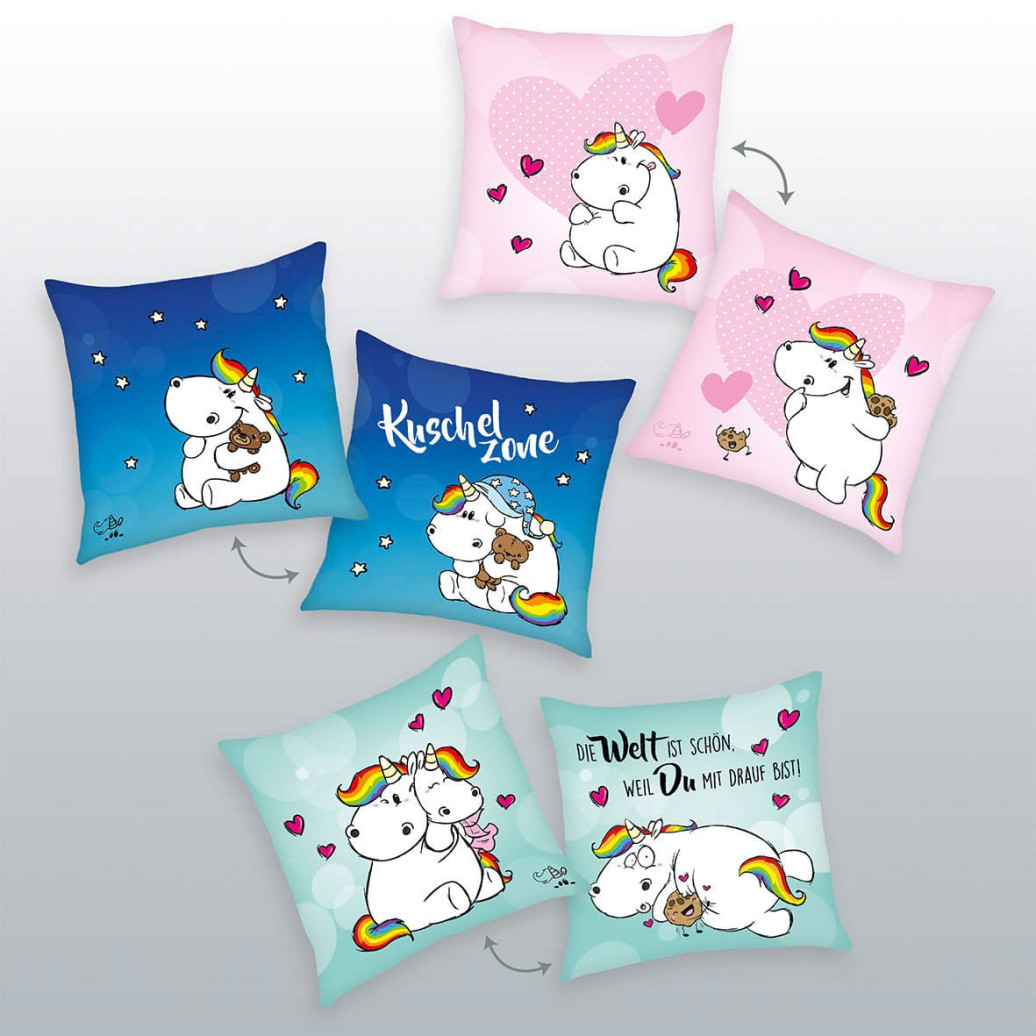 Pummeleinhorn Kissen 3er-Pack 40 cm              