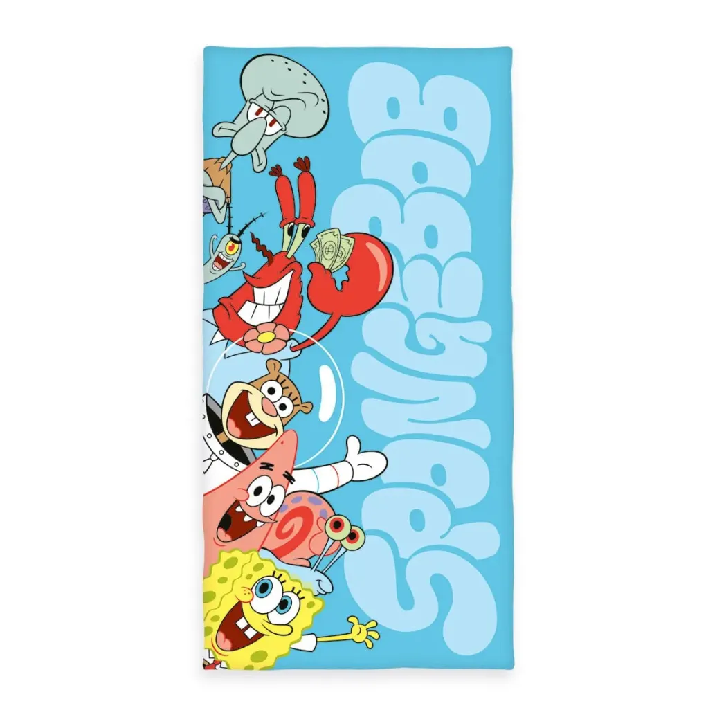 Spongebob Schwammkopf Velours-Handtuch 75 x 150 cm     