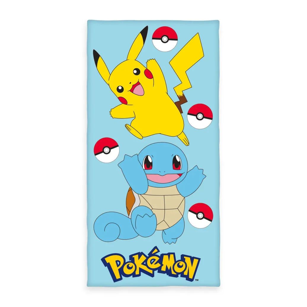 Pokemon Velours-Handtuch Pikachu & Schiggy 75 x 150 cm