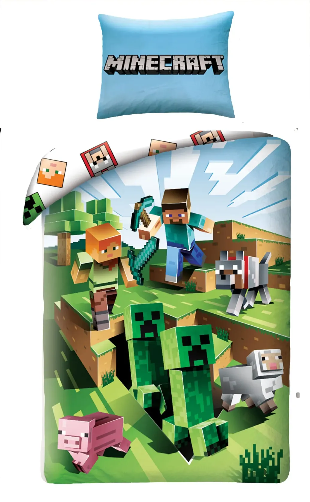 Minecraft Bettwäsche Ver. 1 140 x 200 cm / 70 x 90 cm