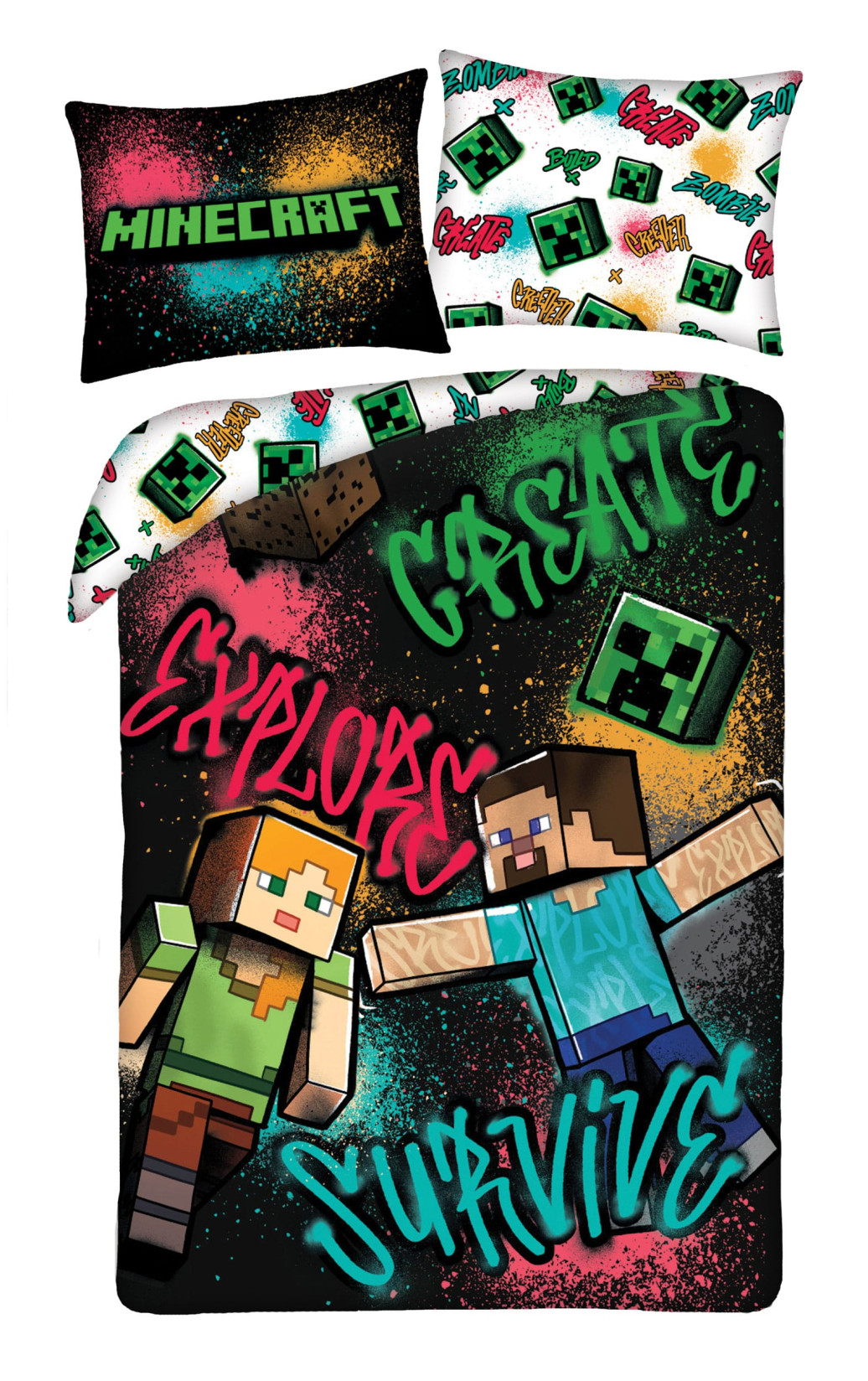 Minecraft Bettwäsche Ver. 6 140 x 200 cm / 70 x 90 cm