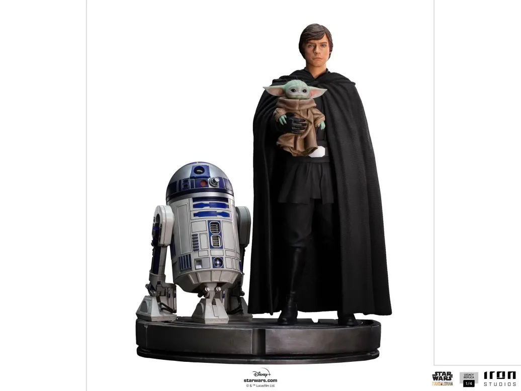 Star Wars The Mandalorian Legacy Replica Statue 1/4 Luke Skywalker, R2-D2 & Grogu 54 cm