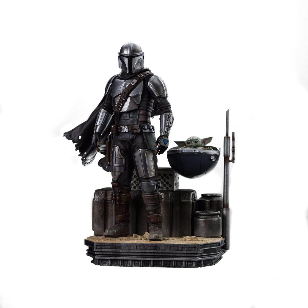 Star Wars The Mandalorian Art Scale Statue 1/10 Din Djarin and Din Grogu 21 cm