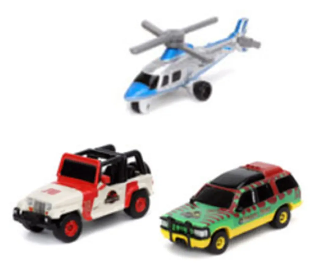 Jurassic World Nano Halloywood Cars Diecast Miniautos 3-er Pack
