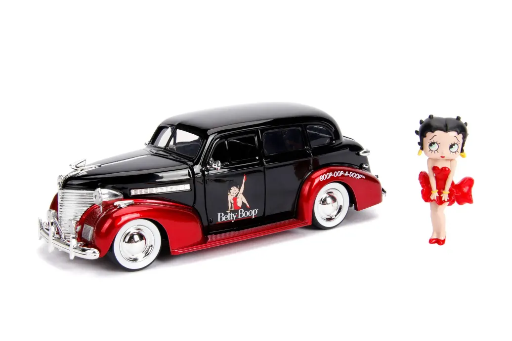 Betty Boop Hollywood Rides Diecast Modell 1/24 1939 Chevy Master Deluxe mit Figur