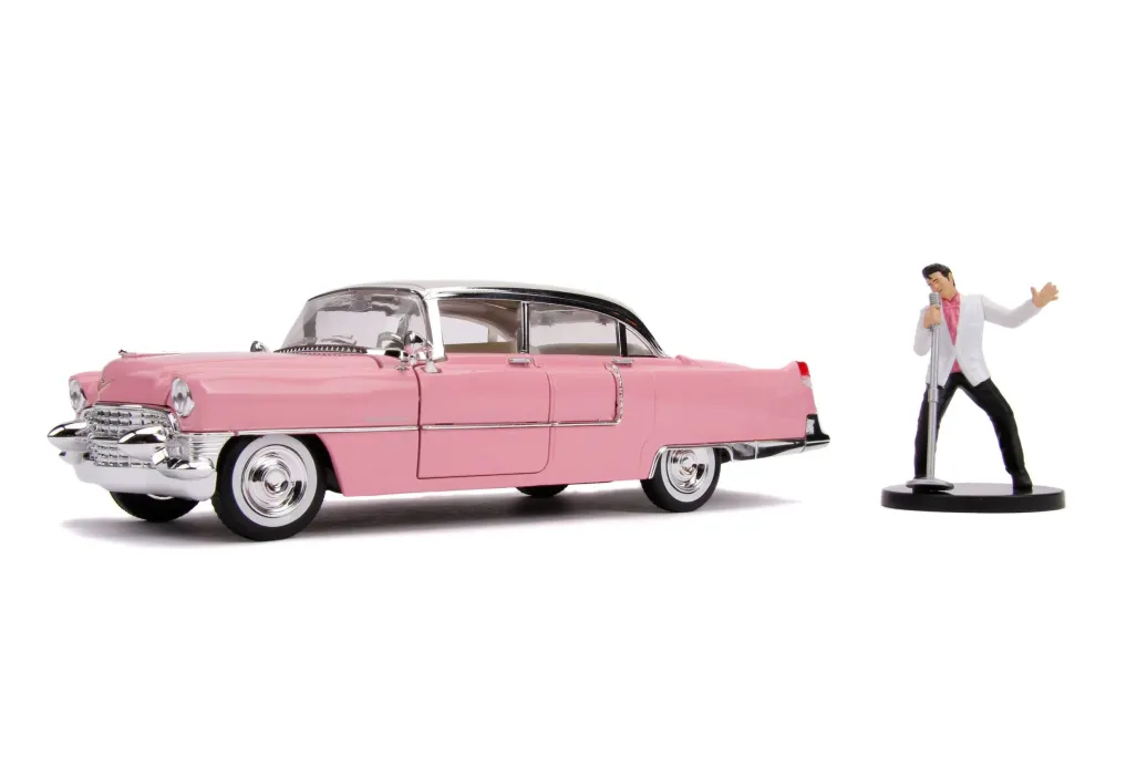 Elvis Presley Hollywood Rides Diecast Modell 1/24 1955 Cadillac Fleetwood mit Figur